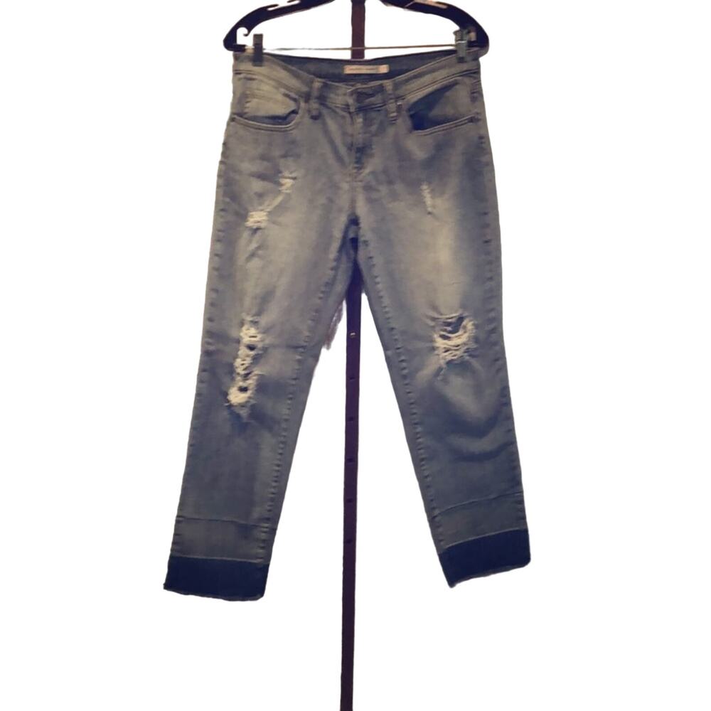 Melrose and market frayed jeans size 27 vintage wash mid-rise